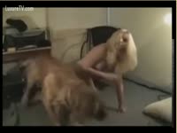 Dog Knows the Drill on How to Fuck his Blonde Owner